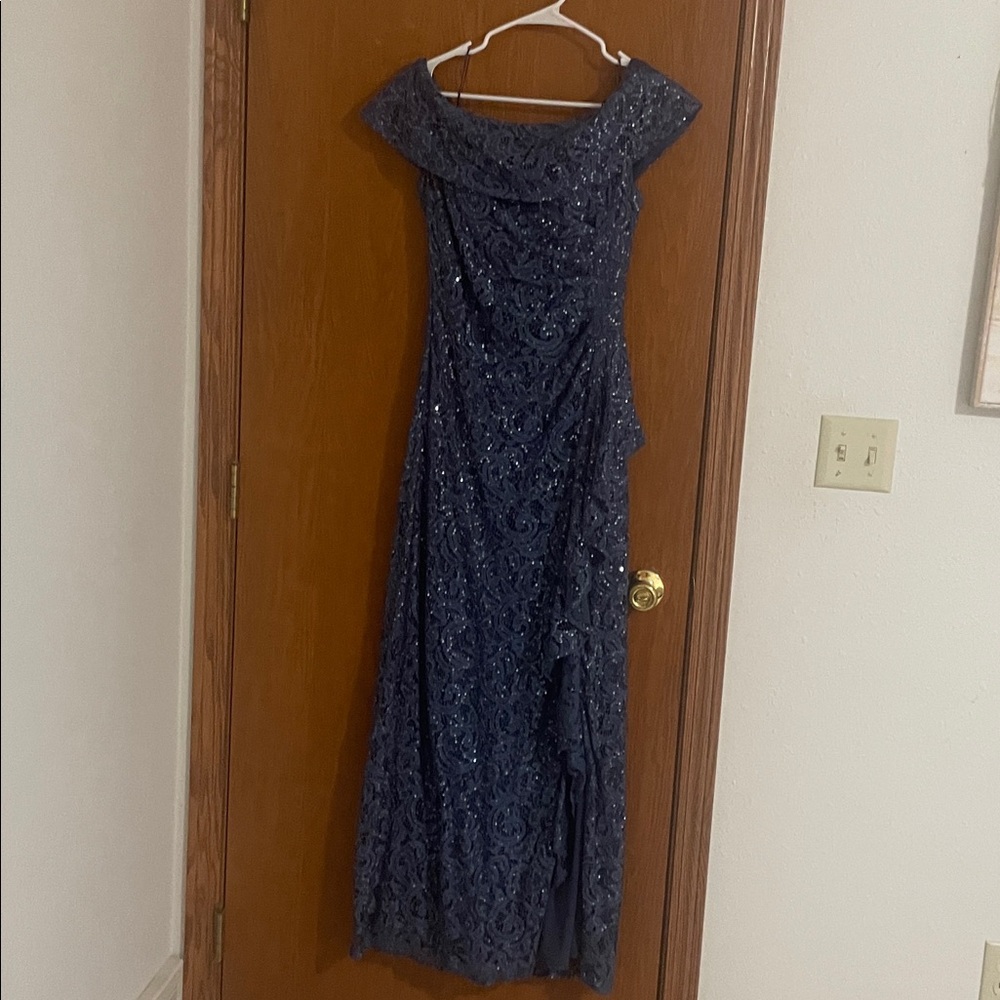 Alex Evenings Navy Sequin Gown